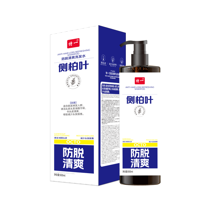 Natural Biota Orientalis Anti-Hair Loss Refreshing Shampoo 500ML for Oily Scalp & Reducing Hair Fall for Men and Women