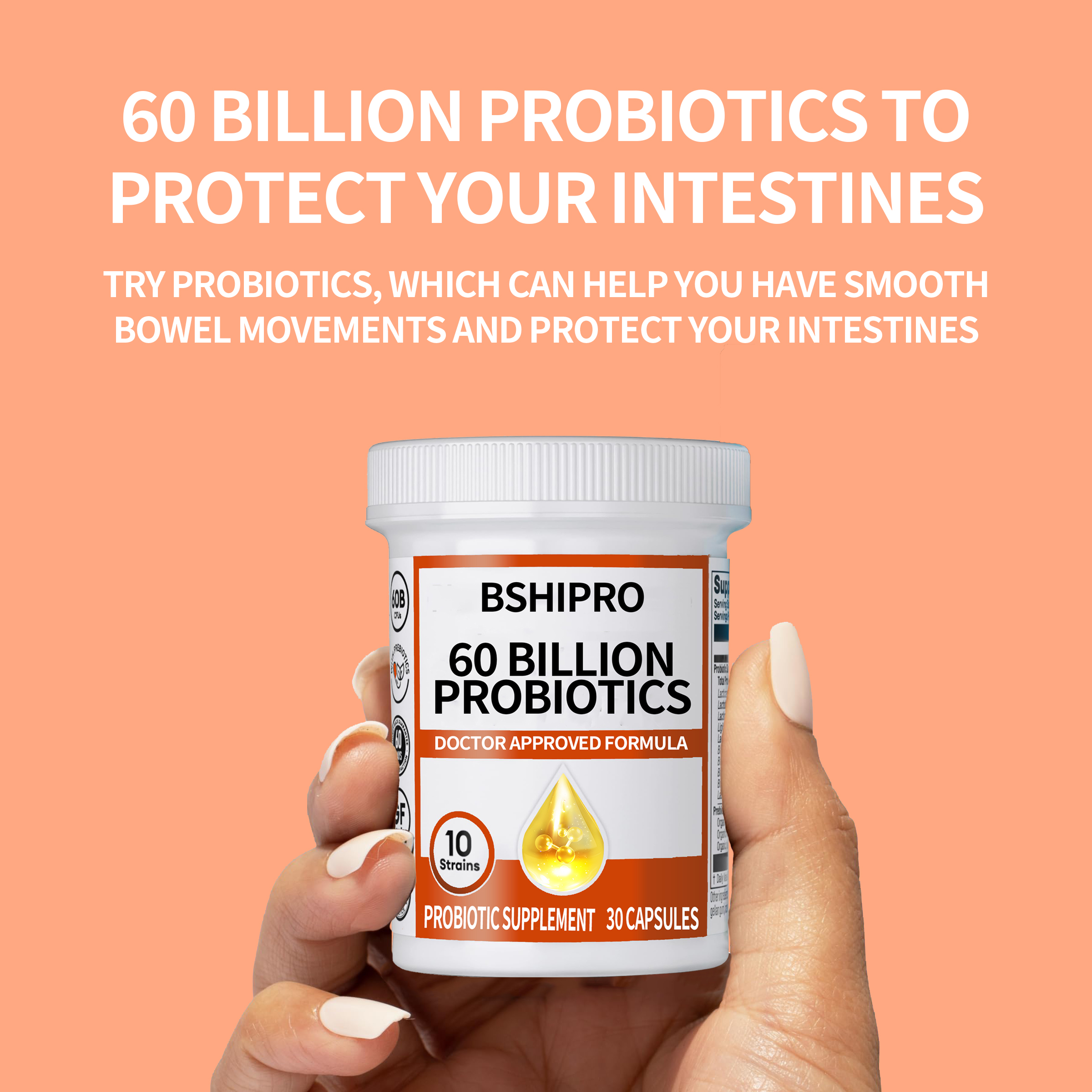 Daily Probiotic Supplement with 40 Billion CFU (colony-forming Units) - a Complex Formula for Gut Health