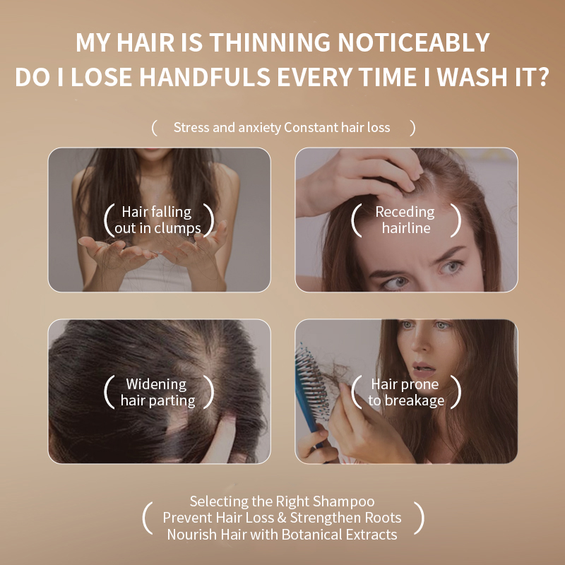 Strengthen Roots Thicken Hair Control Oil Add Volume Refresh Scalp Ginseng Anti-Hair Loss Shampoo 400ML Cream Formula