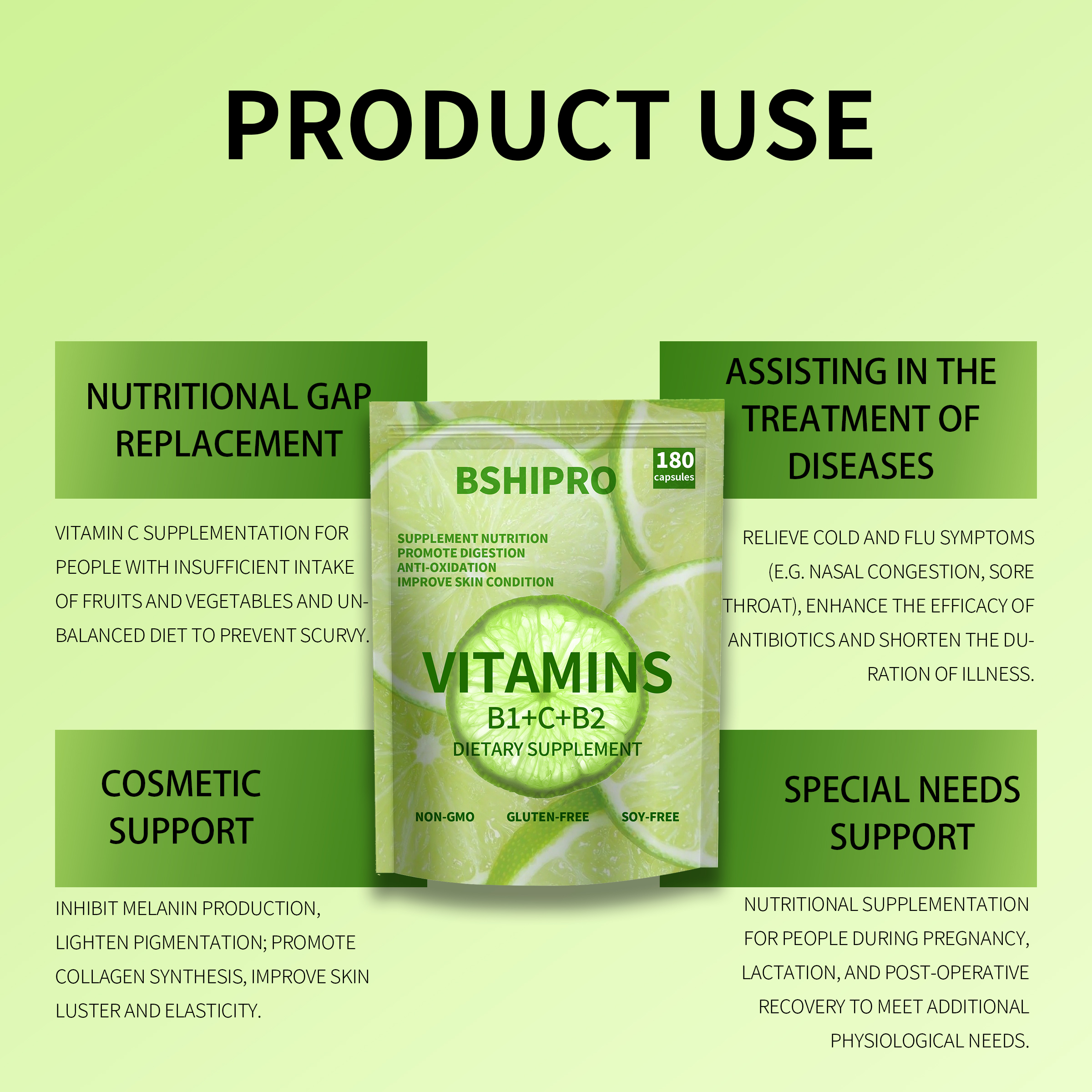 Super Compound Vitamin C Capsules And Folic Acid for Immune And Energy Support