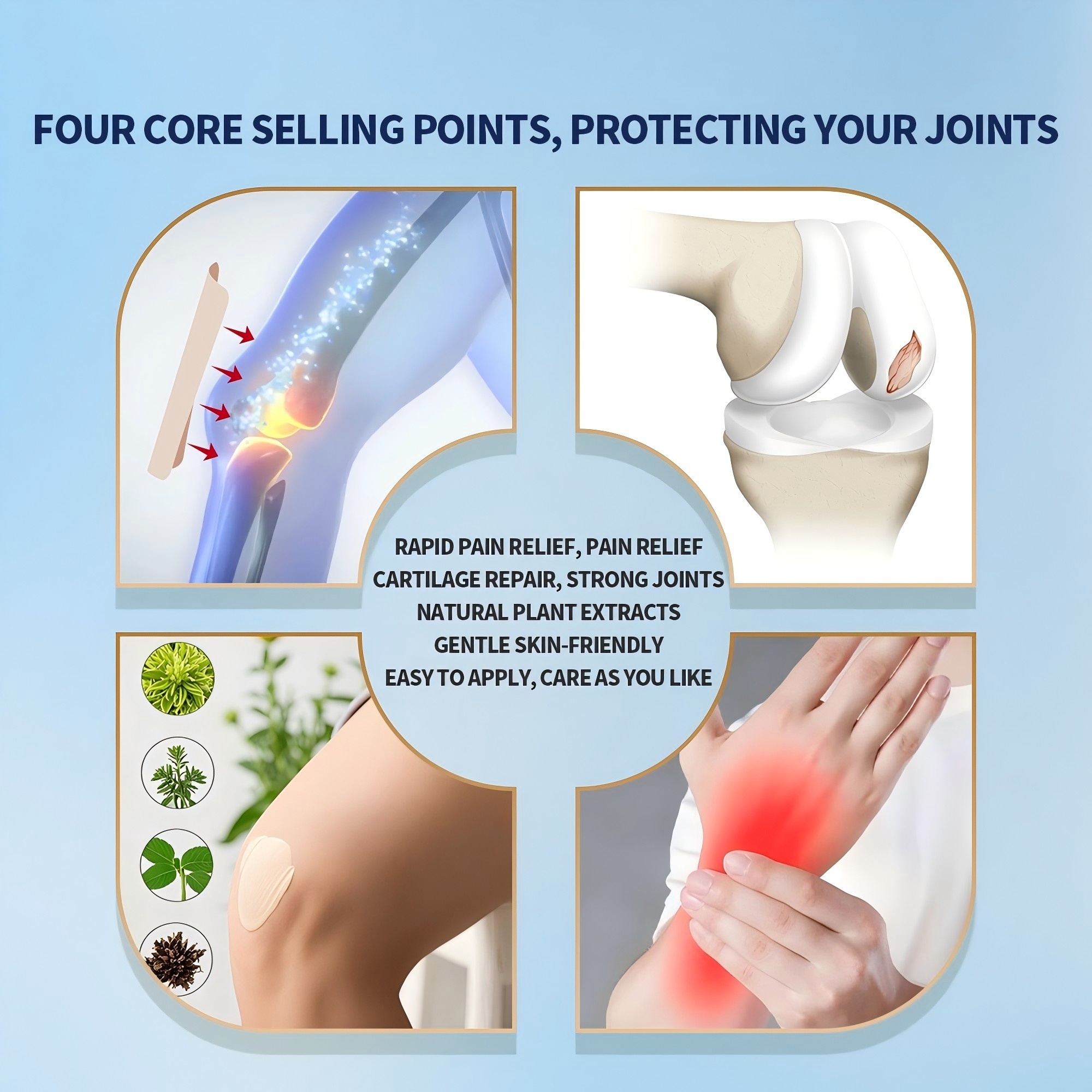 Long-Lasting 8-Hour Deep Heat Amino Sugar Ointment for Joint Pain Relief Knee Back Neck Shoulder Warm-Cold Pain Relief