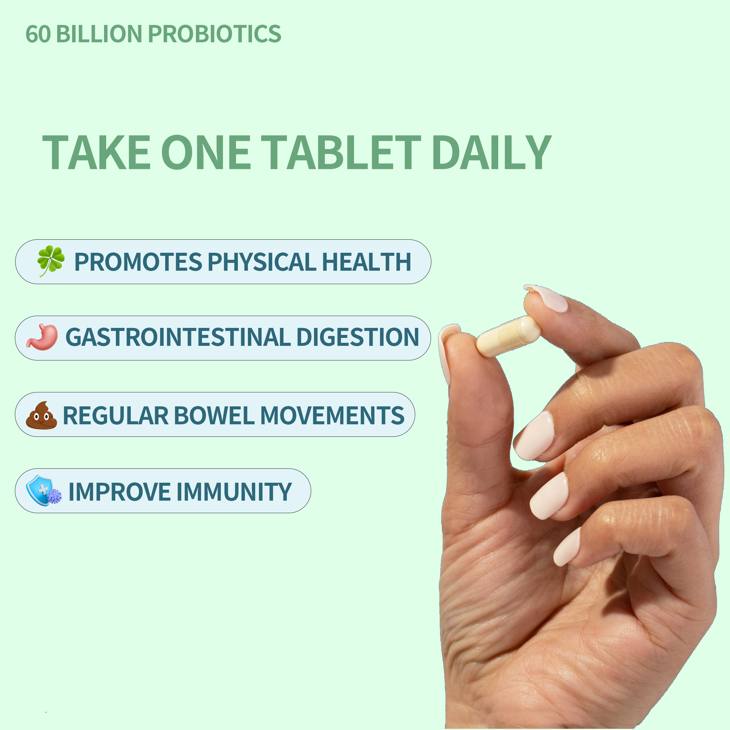 The Daily Probiotic Supplement Contains 40 Billion CFUs And Is Added with Prebiotics, Which Is Beneficial To Digestive Health. No Reviews Yet