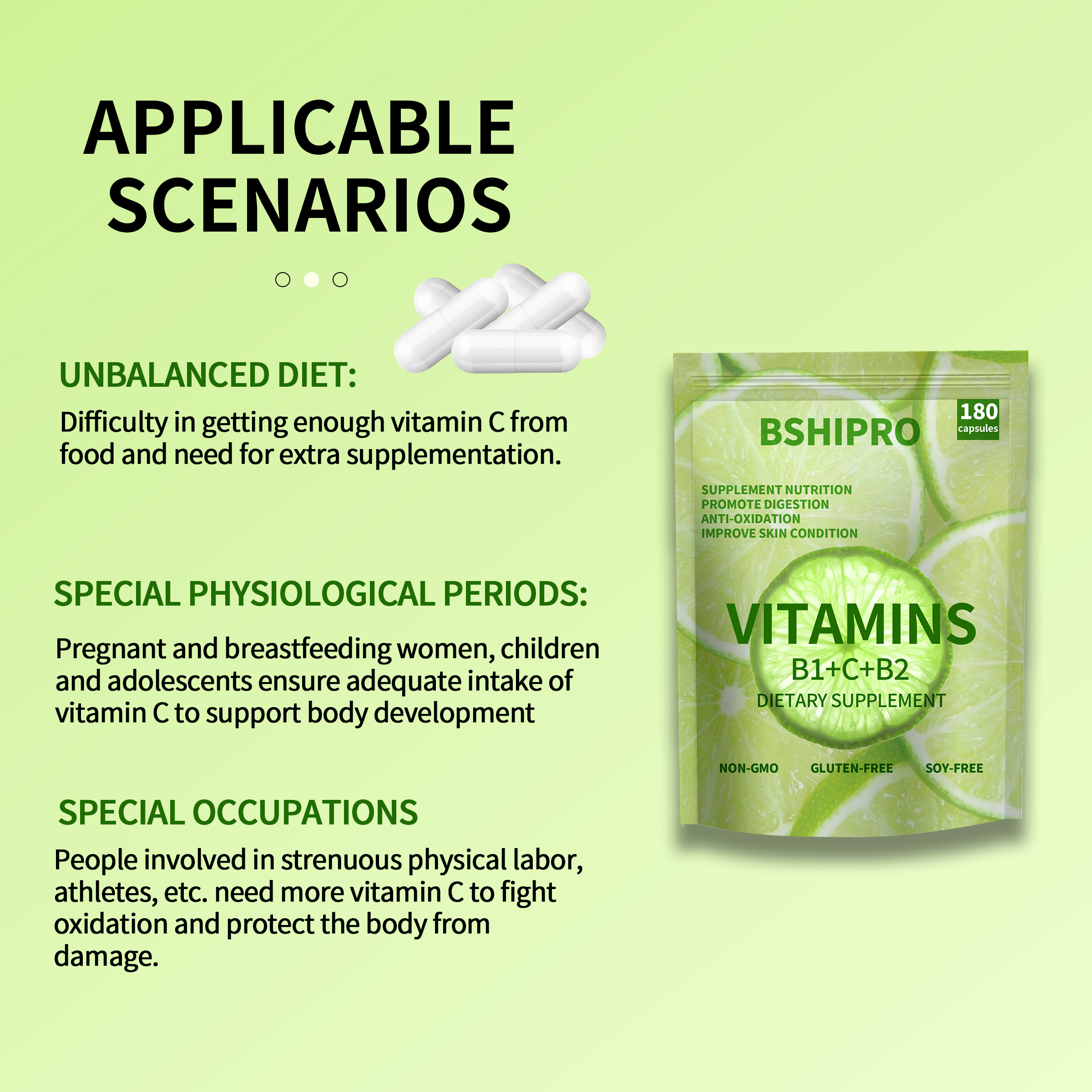Super Compound Vitamin C Capsules And Folic Acid for Immune And Energy Support