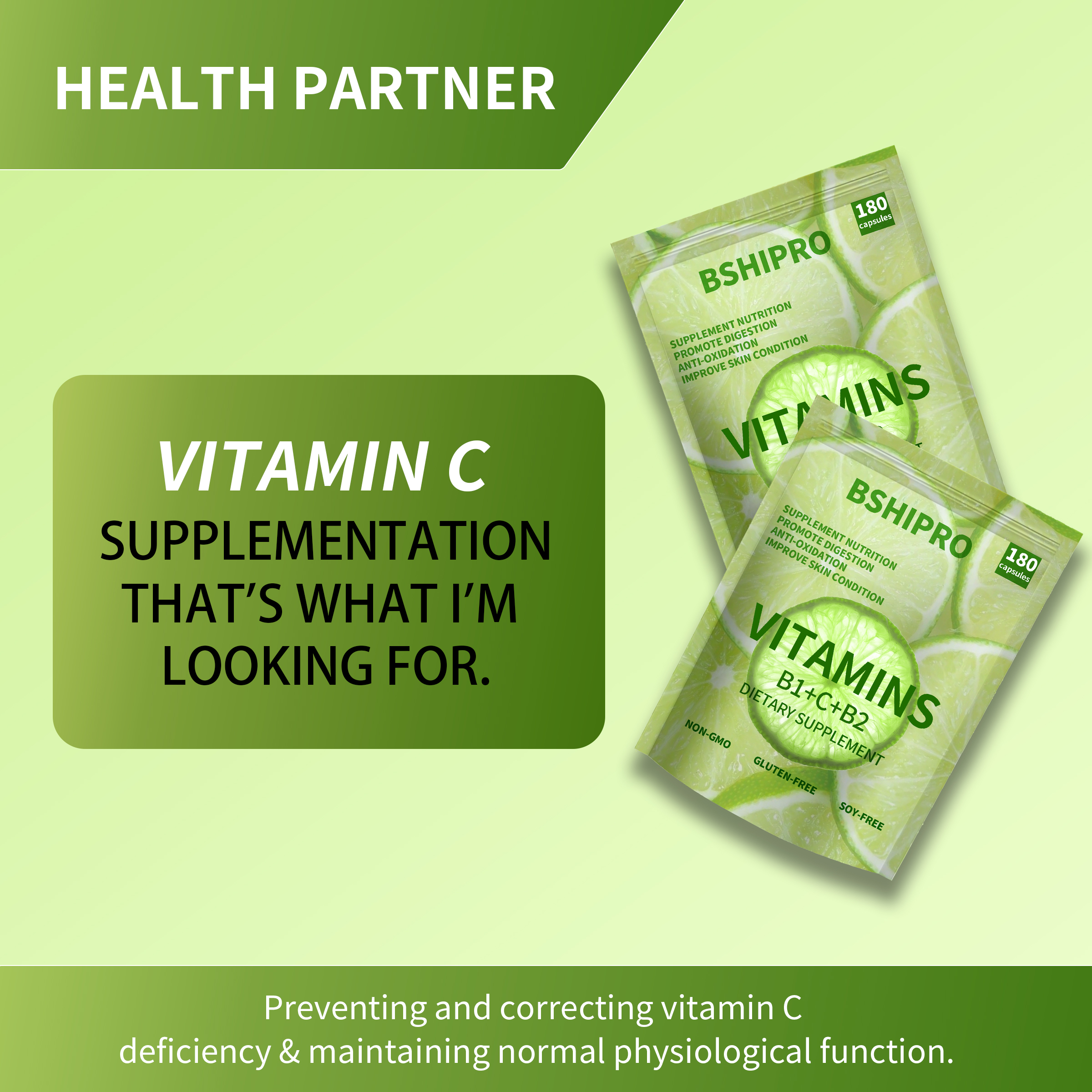 Super Compound Vitamin C Capsules And Folic Acid for Immune And Energy Support