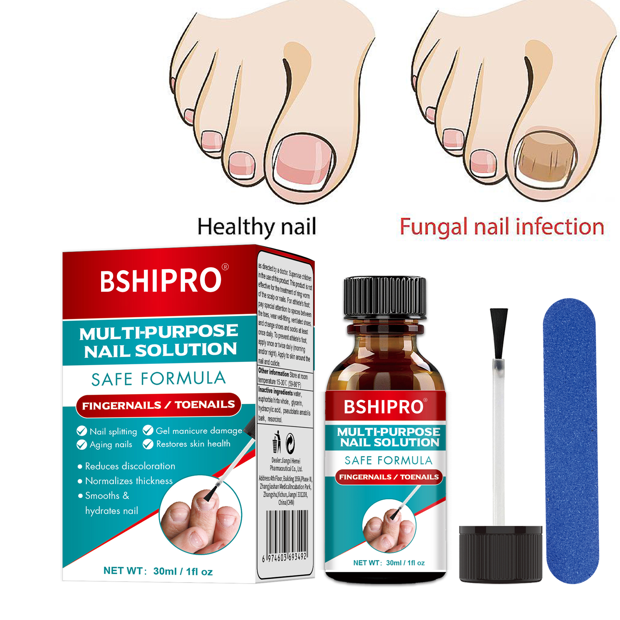 Fungal Nail Repair Liquid Foot Fungus Nail Brush Kit Nail Repair Essence Toenail Fungus Treatment